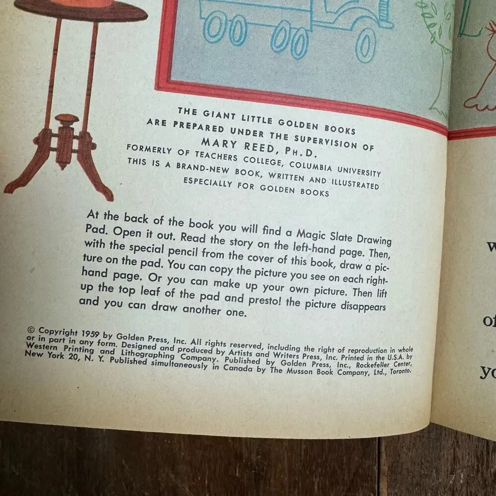 MY MAGIC SLATE BOOK by Carl Memling & Bill Dugan 1959 Giant Little‎ Golden